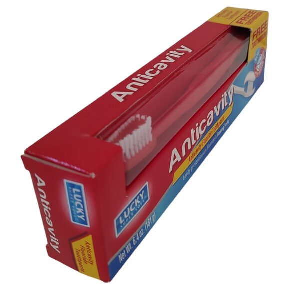 Lucky Anticavity Fluoride Toothpaste & Toothbrush Combo 6.4 Oz For Cavity Preven - Picture 5 of 6